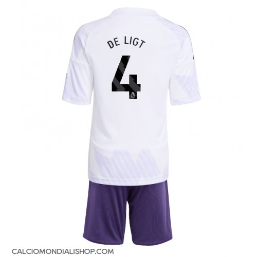 Maglie da calcio Manchester United Matthijs de Ligt #4 Seconda Maglia Bambino 2025-26 Manica Corta (+ Pantaloni corti)